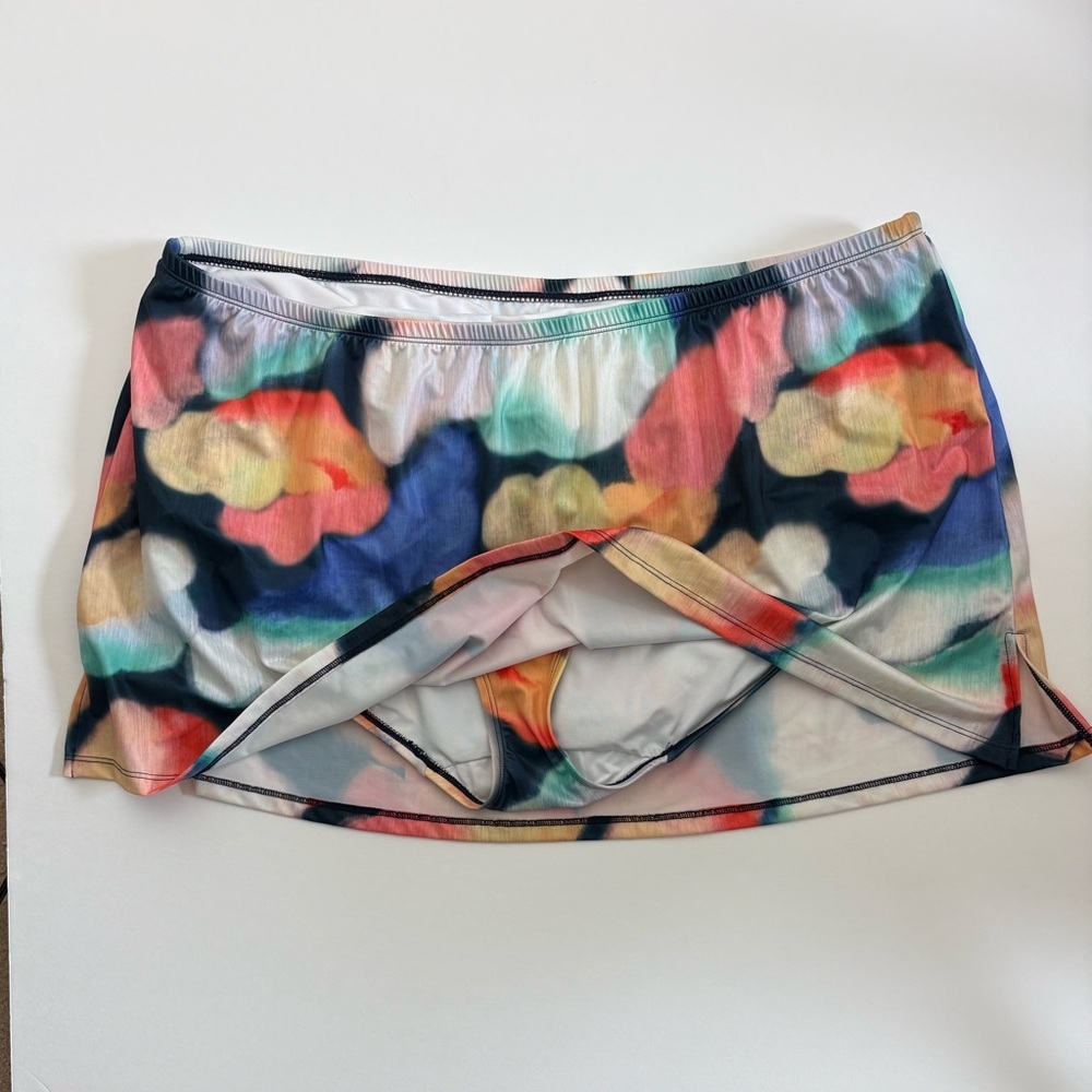 Cacique Lane Bryant Abstract Tankini Top & Swim Skirt size 22 peek-a-boo sexy - Picture 5 of 16